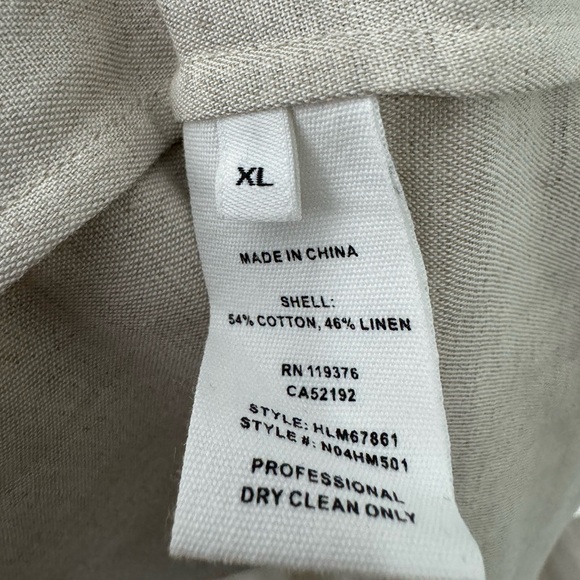 Helmut Lang Twill Linen Shirt Natural Tan Men’s XL - Picture 4 of 5